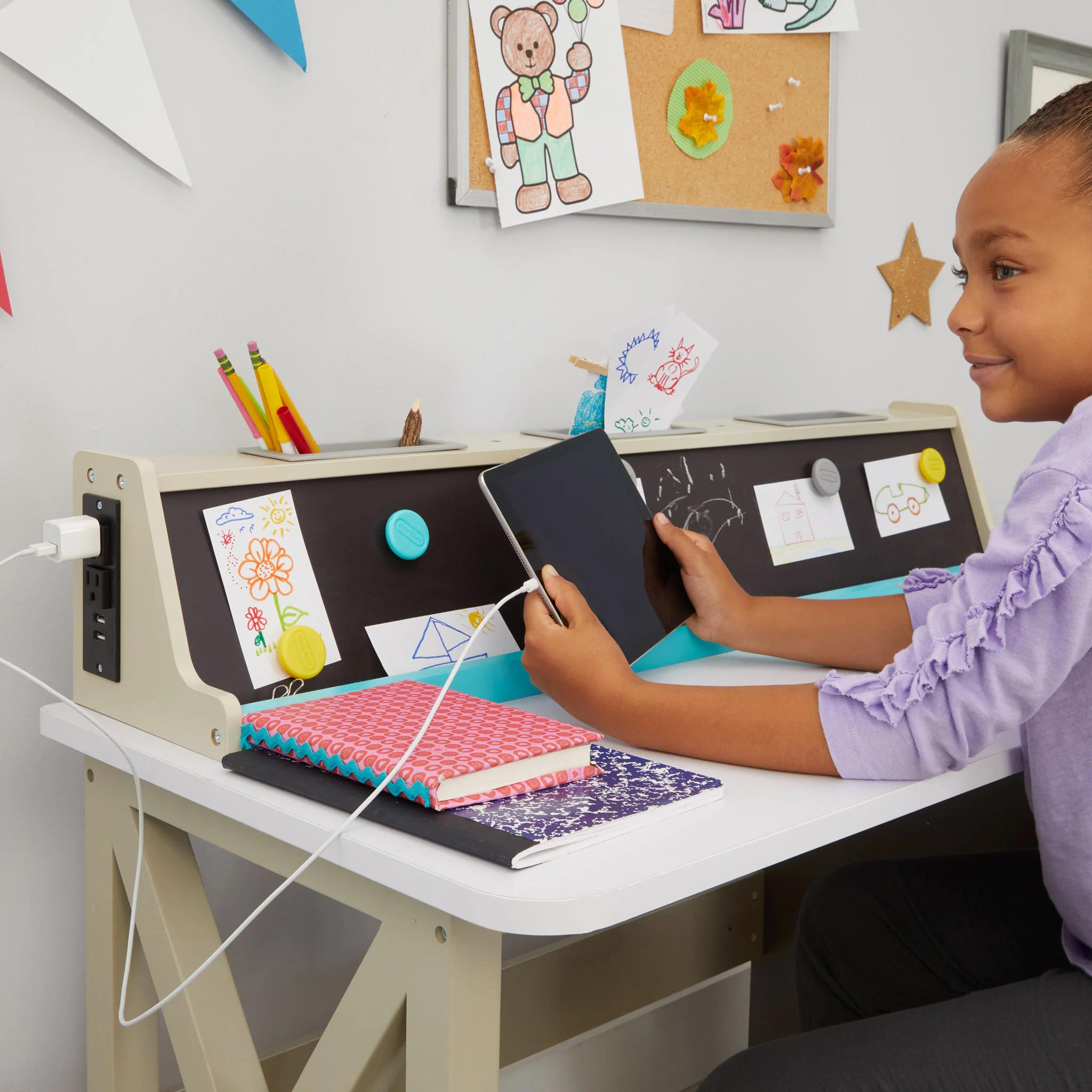 Little Tikes 2-in-1 Chalkboard Desk Container - Image 5